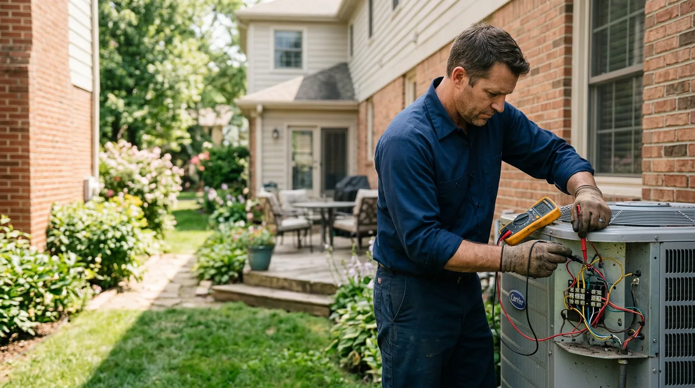 HVAC technician working near Hudson, IN